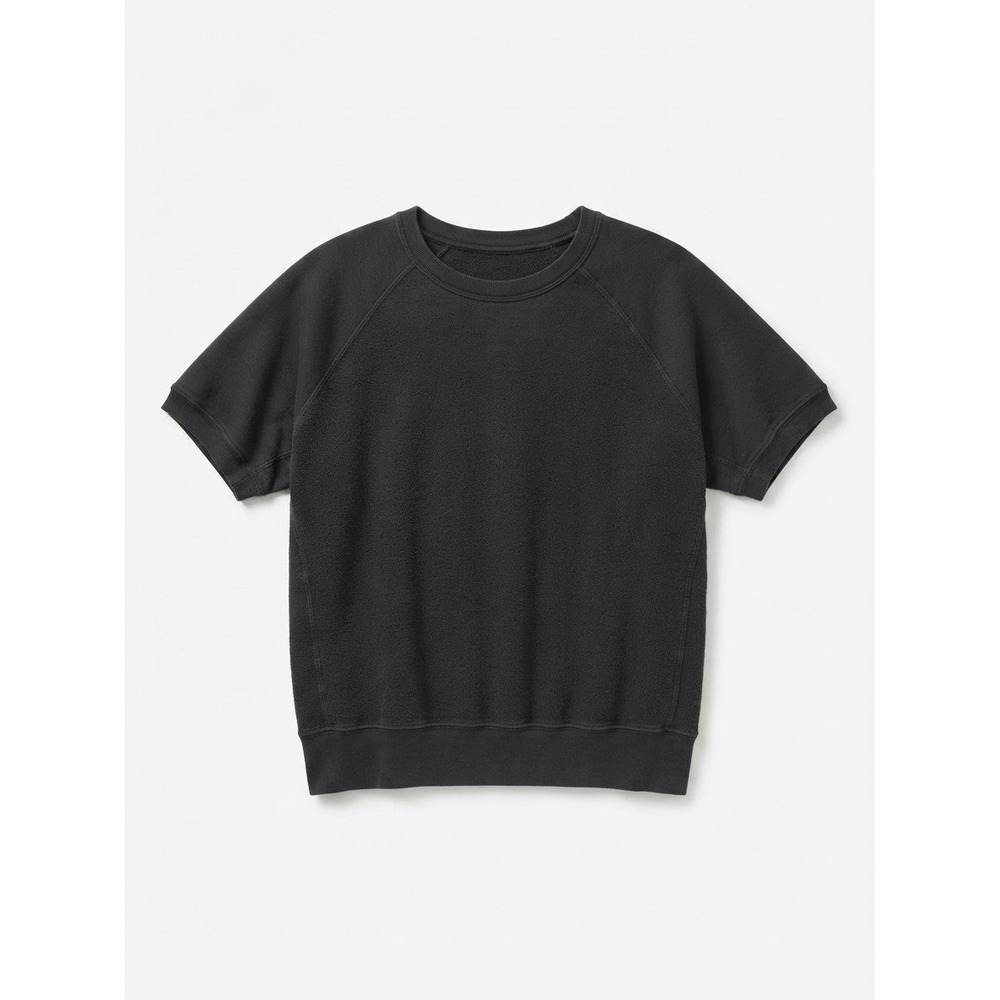 The Great Top L Women's Black Cotton Short Sleeve Warm Designer Chic Capsule